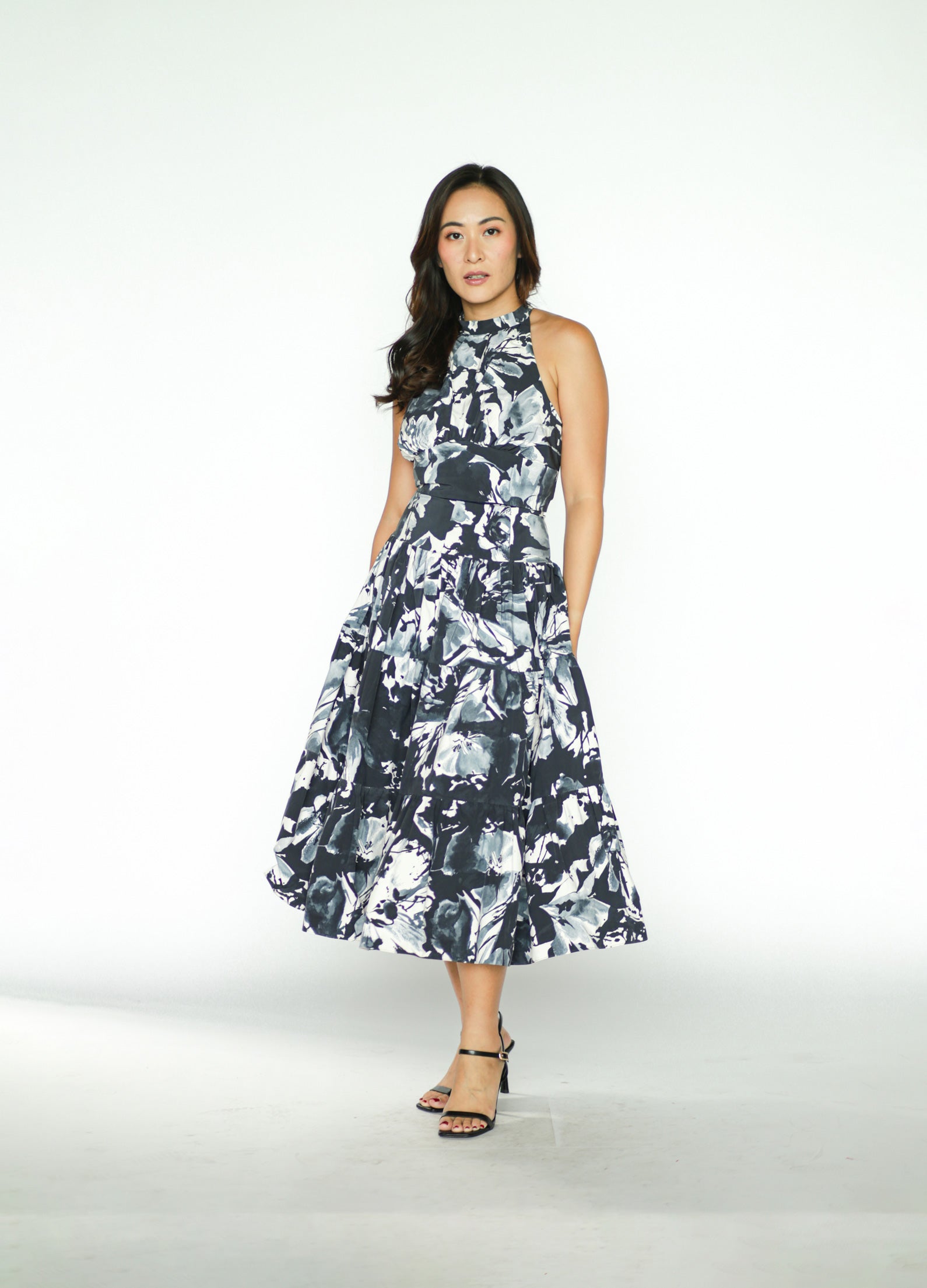 Blue Patterned Top And Skirt Set