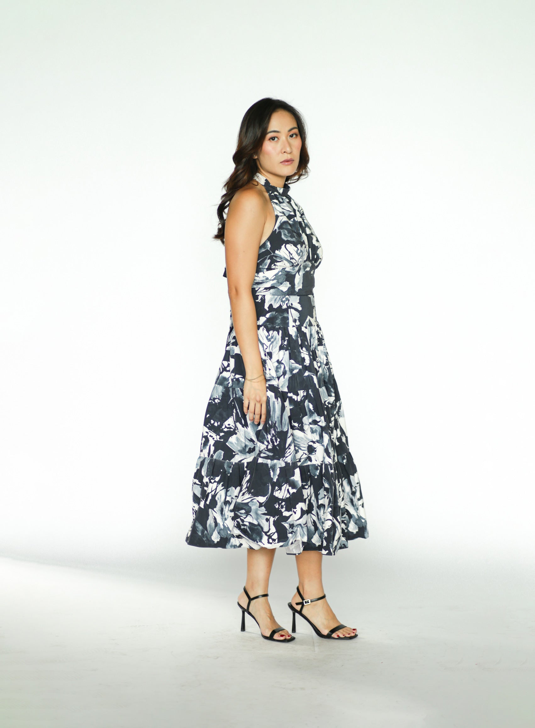 Blue Patterned Top And Skirt Set