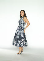 Blue Patterned Top And Skirt Set