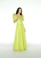 Apple Green Filipiniana Dress With Detachable Sleeves
