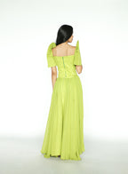 Apple Green Filipiniana Dress With Detachable Sleeves