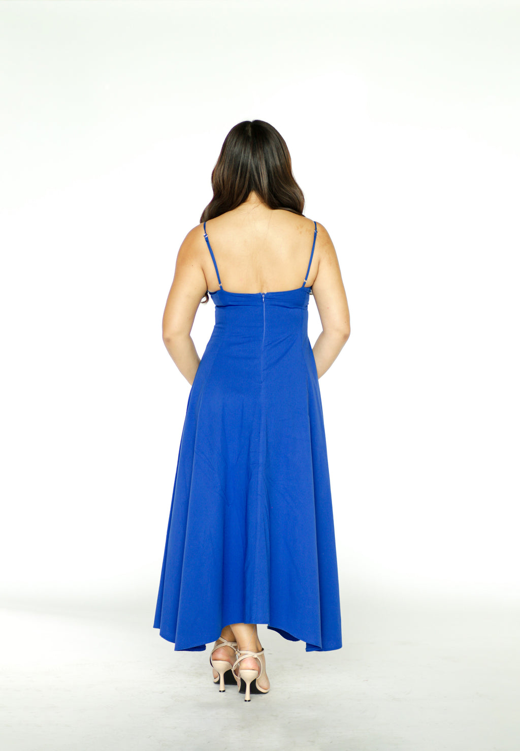 Royal Blue Spaghetti Midi Dress