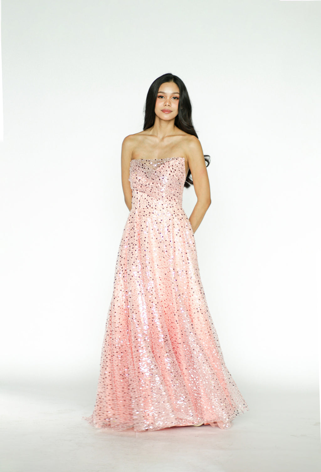 Pink Sequins Tube Gown