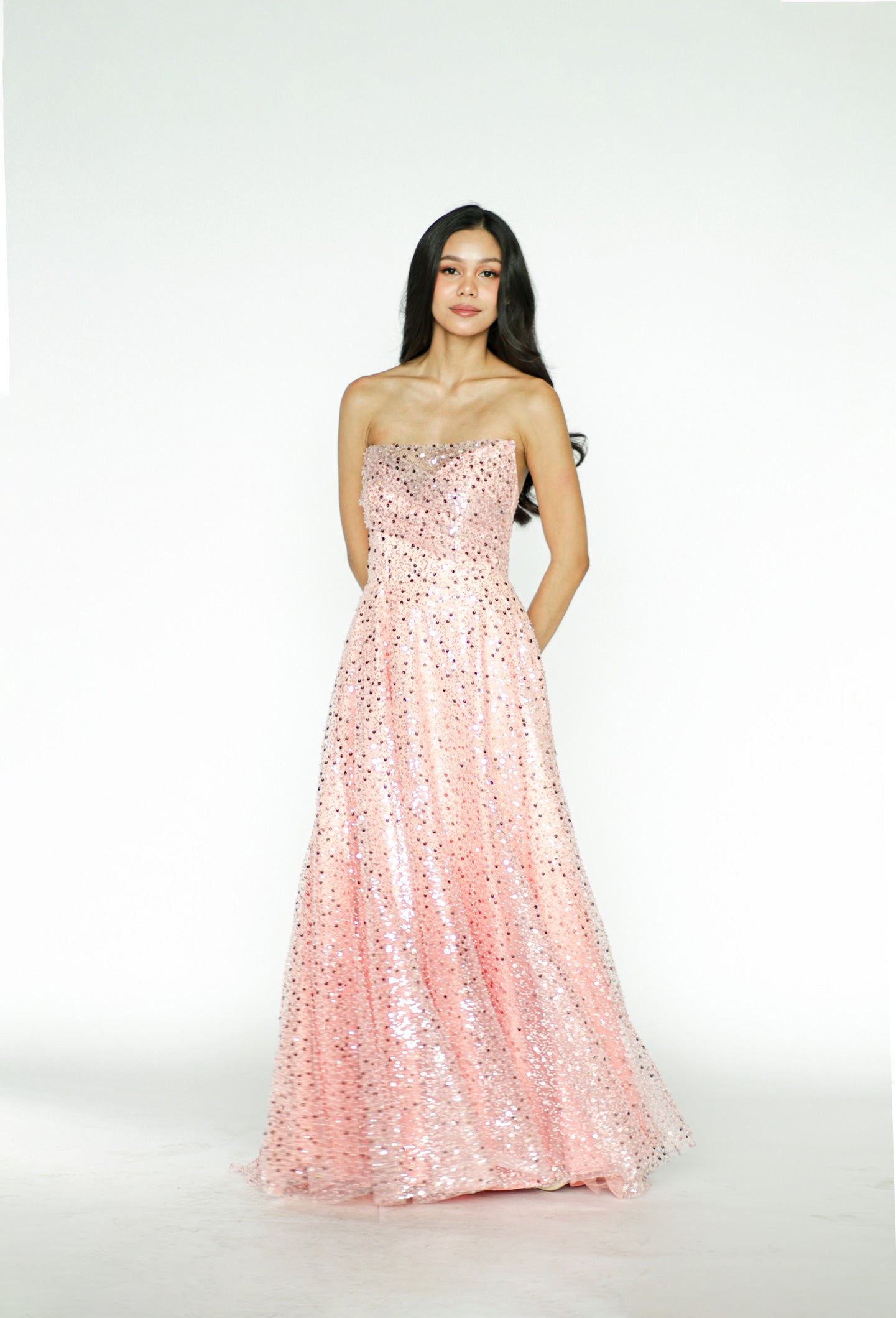 Pink Sequins Tube Gown