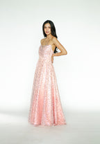 Pink Sequins Tube Gown