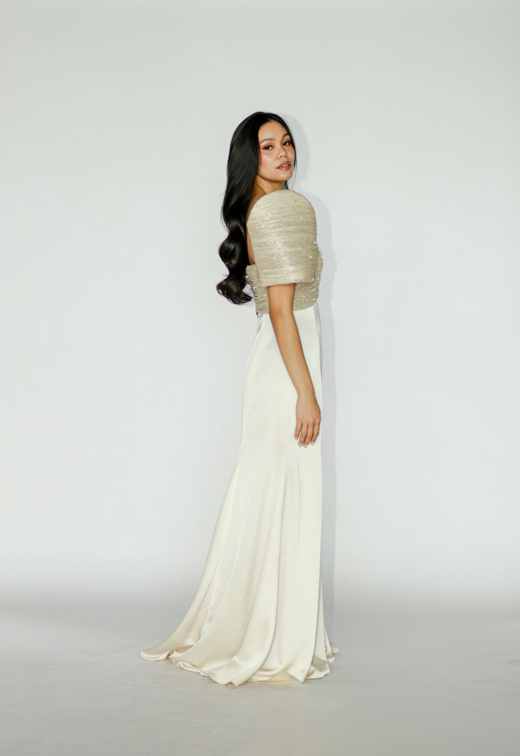 Cream Pearl Embellished Filipiniana