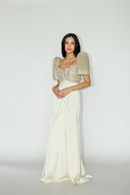 Cream Pearl Embellished Filipiniana