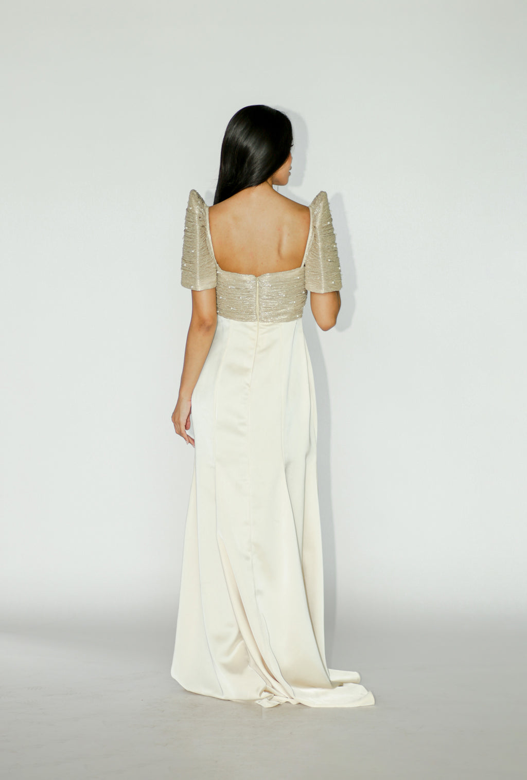 Cream Pearl Embellished Filipiniana