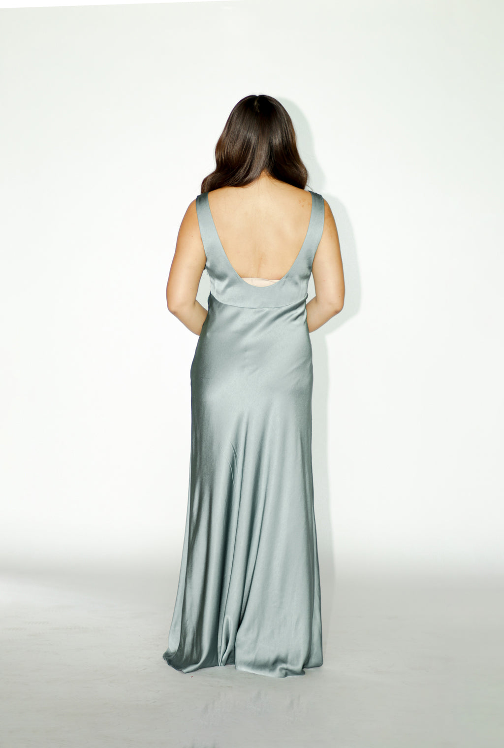Green Satin Maxi Dress