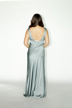Green Satin Maxi Dress