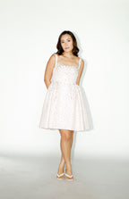 Pink Floral Cocktail Short Dress