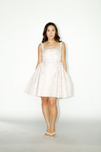 Pink Floral Cocktail Short Dress