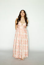 Peach Floral Maxi Dress