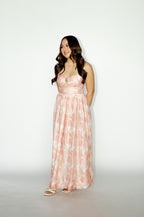Peach Floral Maxi Dress