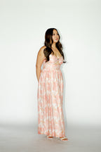 Peach Floral Maxi Dress
