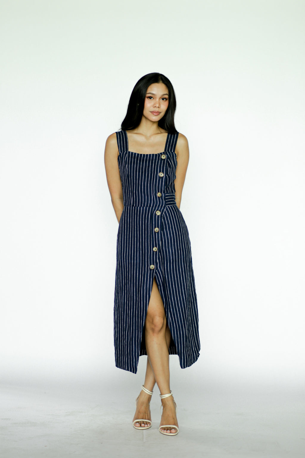 Blue Stripes Midi Dress