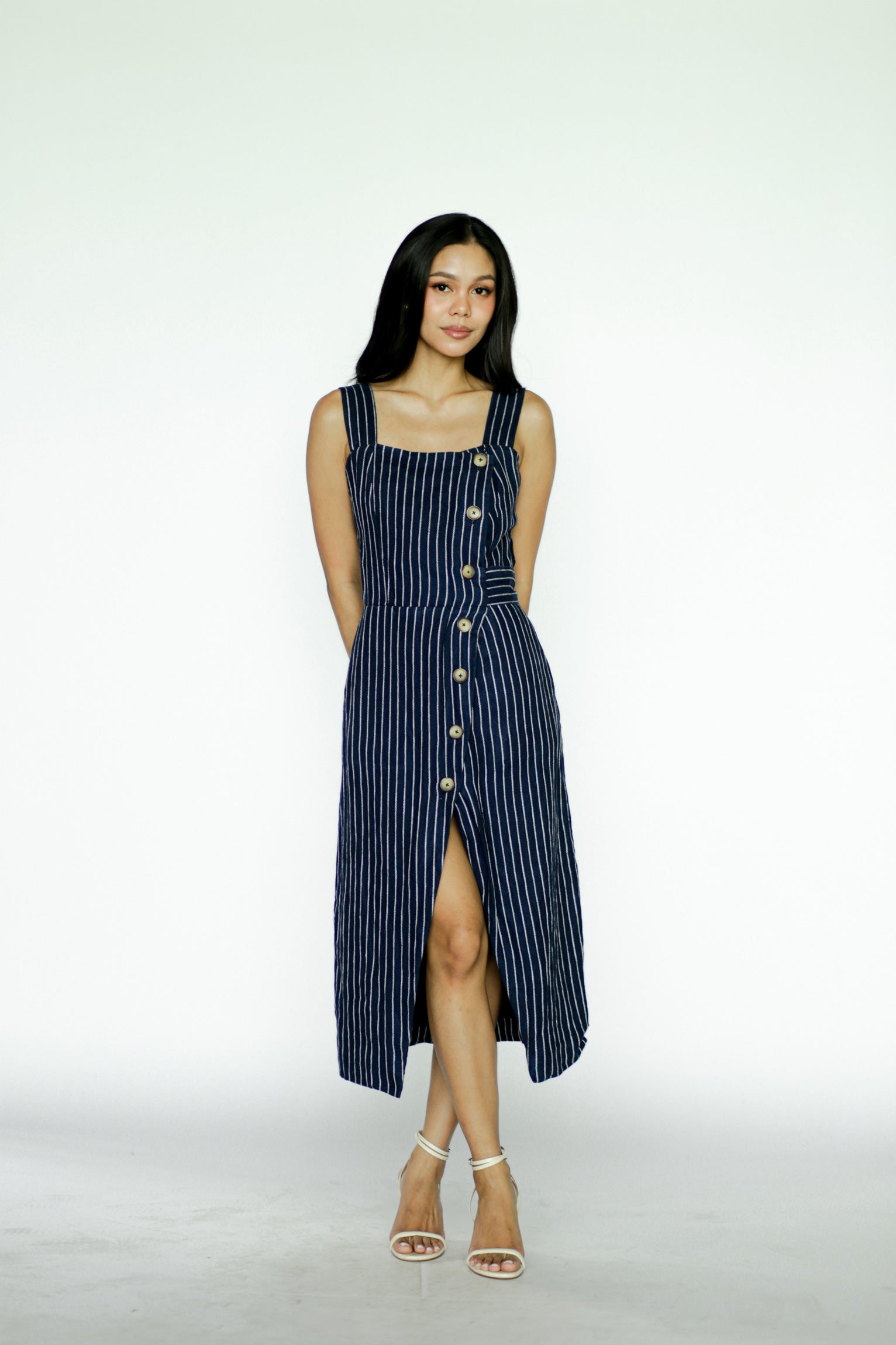 Blue Stripes Midi Dress