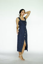 Blue Stripes Midi Dress