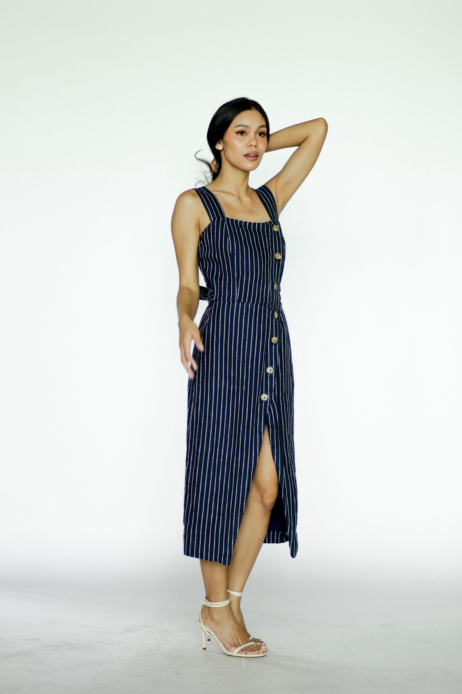 Blue Stripes Midi Dress