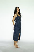 Blue Stripes Midi Dress
