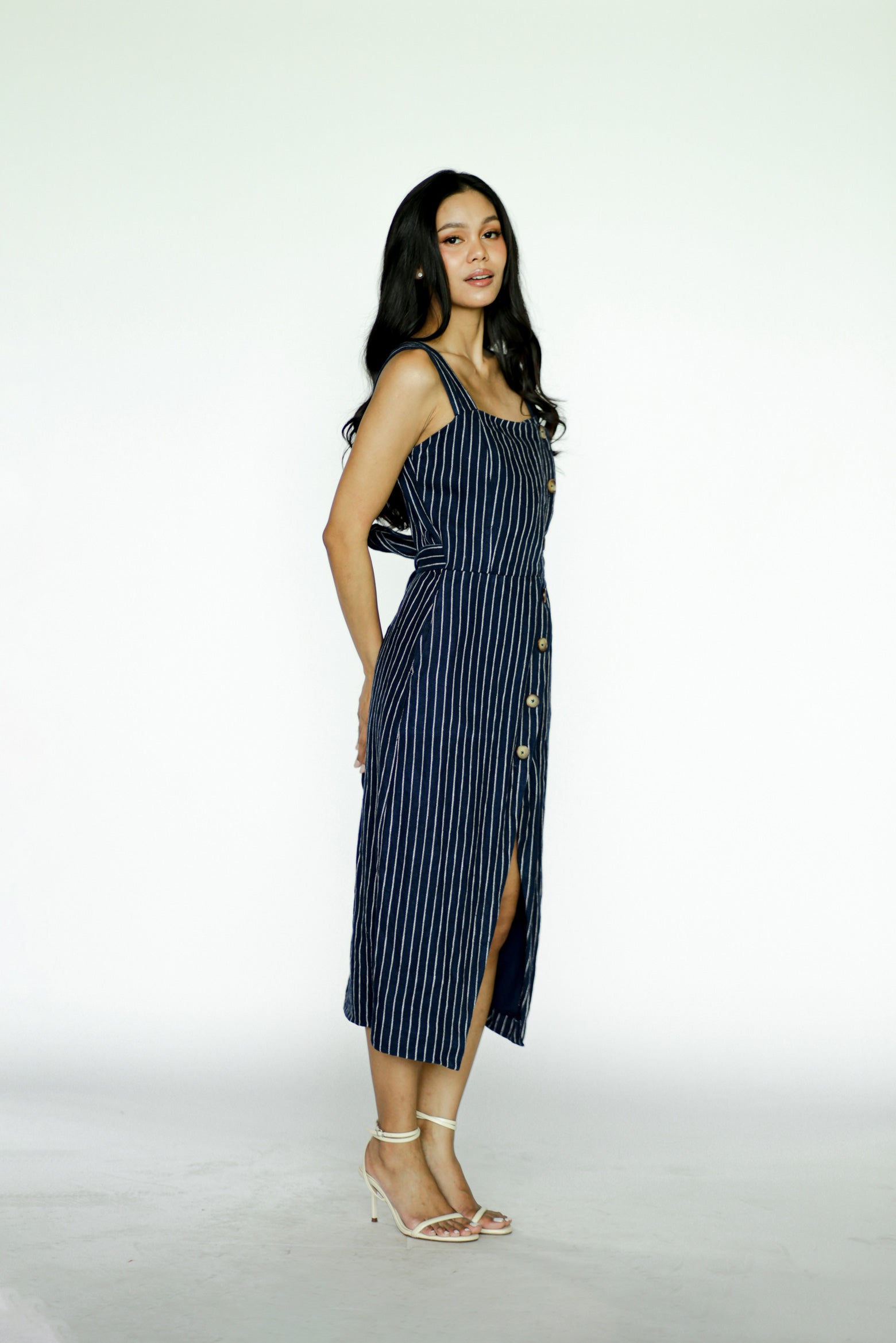 Blue Stripes Midi Dress