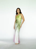 Green and Pink Ombré Maxi Dress