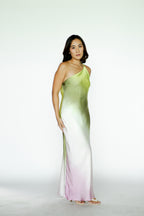 Green and Pink Ombré Maxi Dress