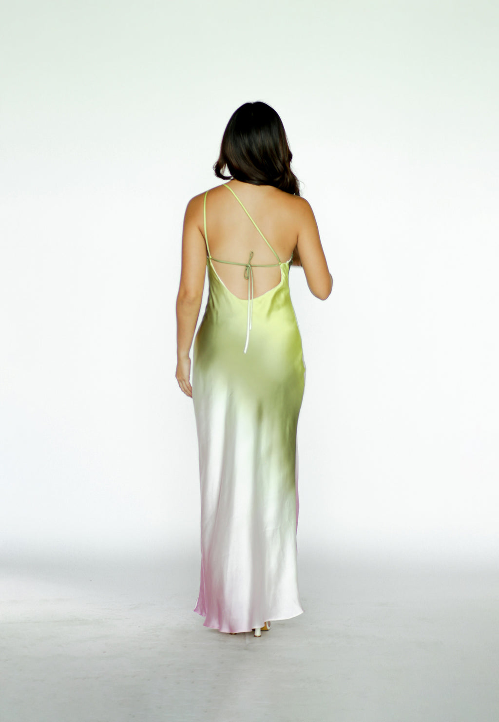 Green and Pink Ombré Maxi Dress