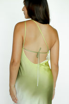 Green and Pink Ombré Maxi Dress