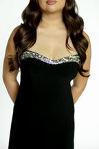 Black Cocktail Dress with Silver Sequins