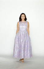 Purple Floral Lace Maxi Dress