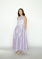 Purple Floral Lace Maxi Dress