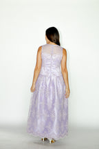 Purple Floral Lace Maxi Dress