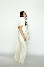 White Filipinina Top with Floral Applique