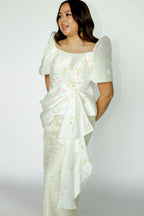White Filipinina Top with Floral Applique