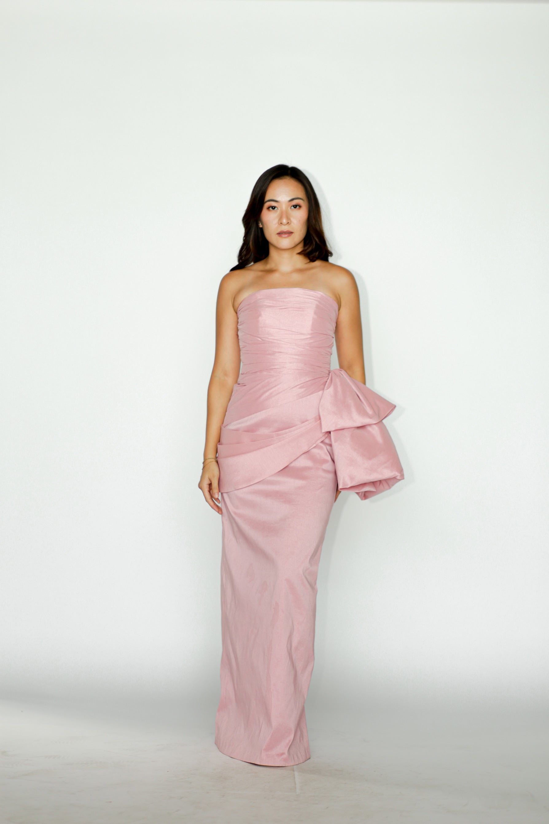 Pink Bow Formal Dress