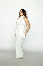 White Halter Draped Top