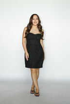 Black Tweed Tube Mini Dress