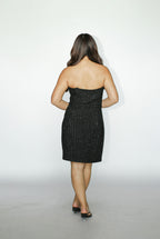 Black Tweed Tube Mini Dress