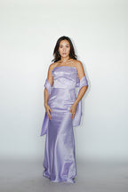 Lilac Tube Gown with Shawl
