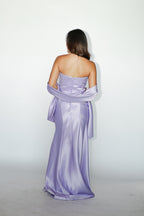 Lilac Tube Gown with Shawl