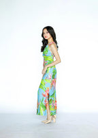 One Sided Mini Blue Floral Dress