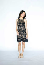 Black Lace with Nude Base Mini Dress