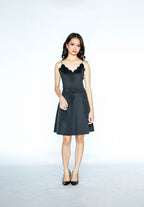 Black Scallop Mini Dress
