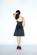 Black Scallop Mini Dress