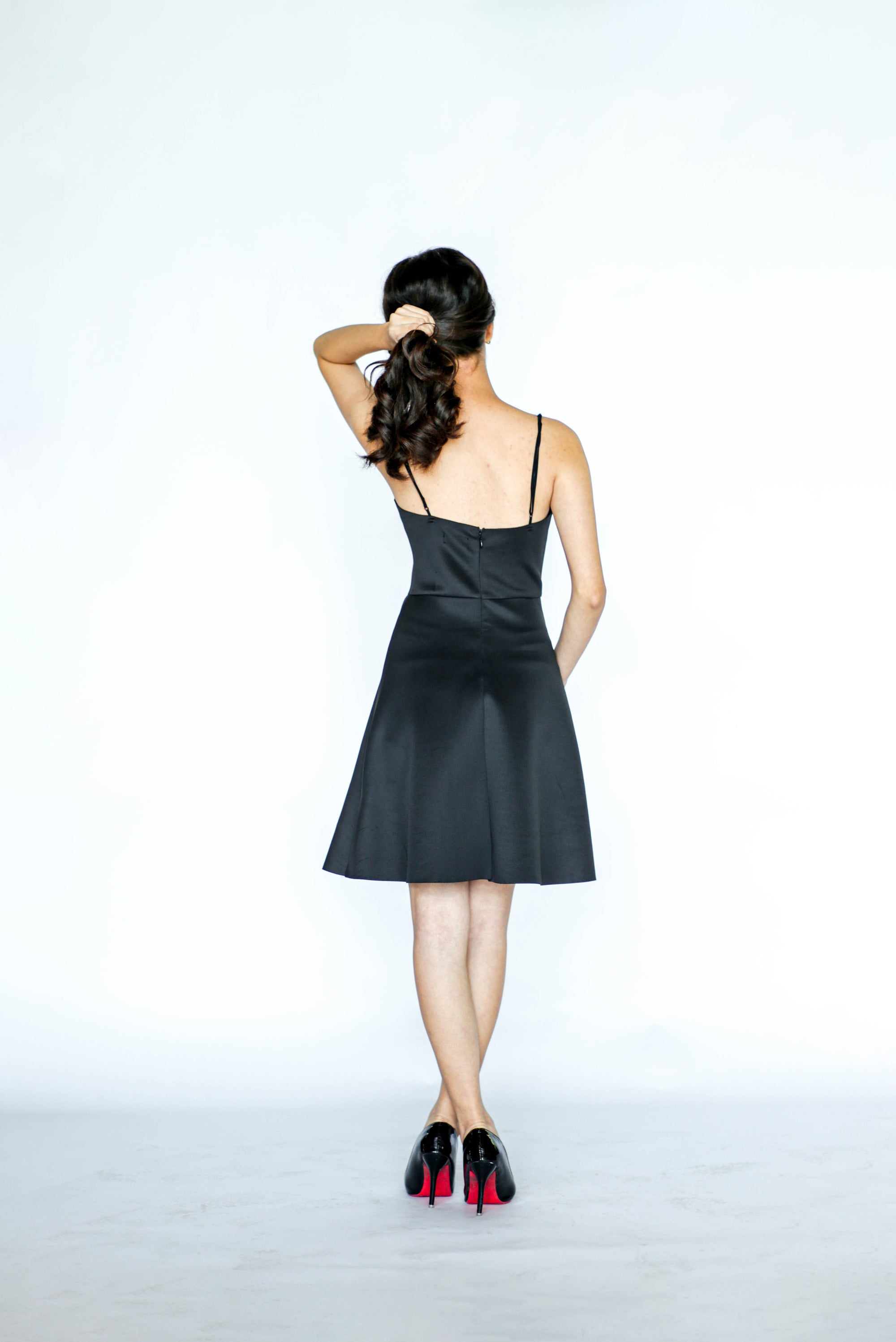 Black Scallop Mini Dress