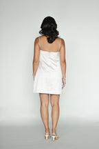 Pink Satin Diamanté Mini Dress