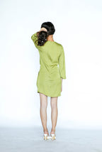 Lime Green Long Sleeves Mini Dress