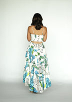 Botanical Tiered Midi Dress Cool Camellia