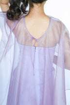 Lilac Tube Maxi Dress with Sheer Cape